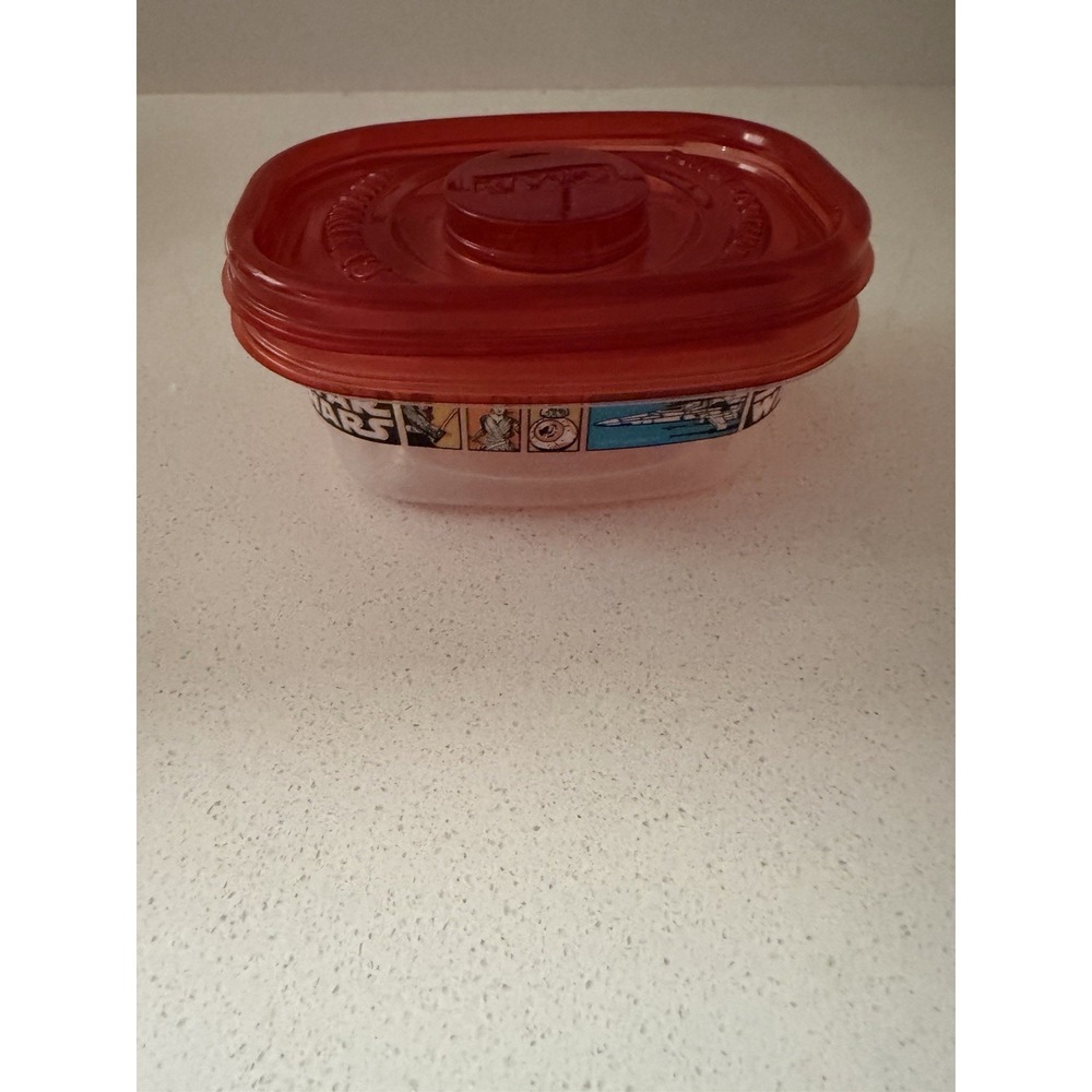 Star Wars Glad Gladware Plastic Containers Red Lid Snack Small Rectangle New